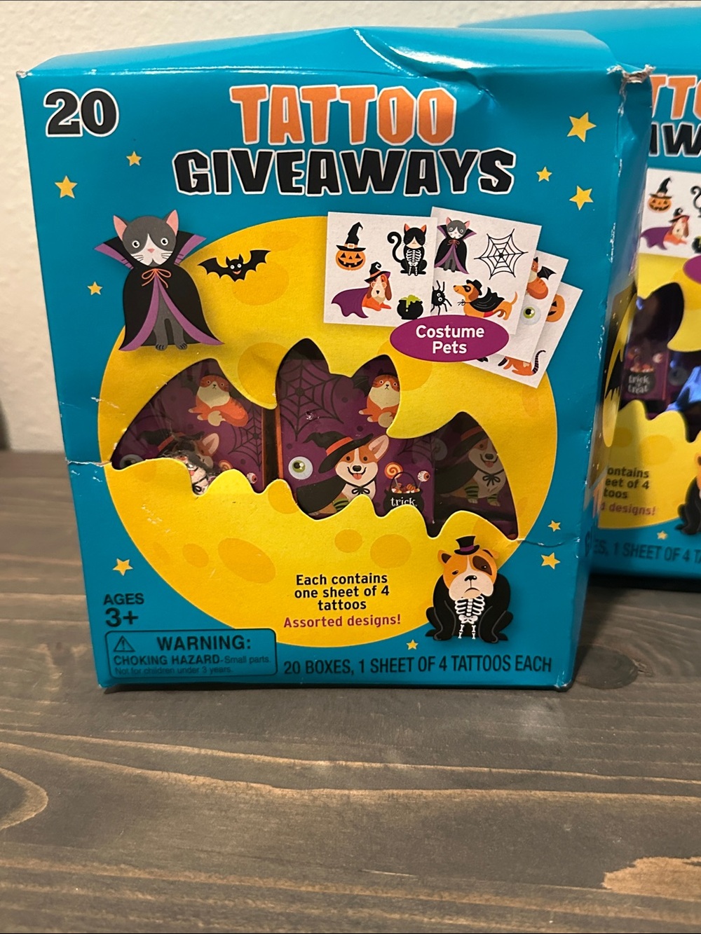 Halloween Costume Pets Temporary Tattoos - Blue